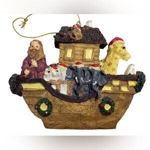 VTG 1995 GWT Noah's Ark Christmas Tree Ornament Two Sided Resin Holiday